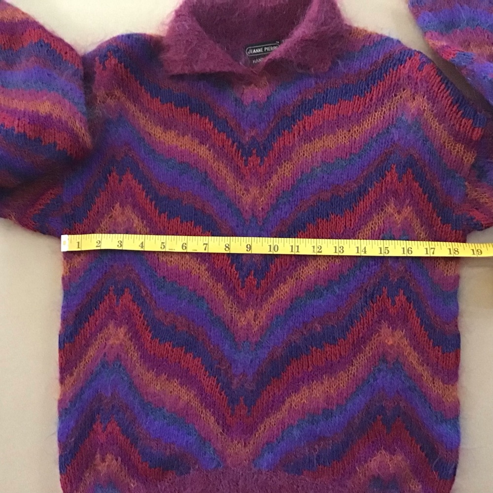 Vintage Jeanne Pierre Pullover Multicolor Design Sweater Size S Hand Knit - Picture 9 of 9